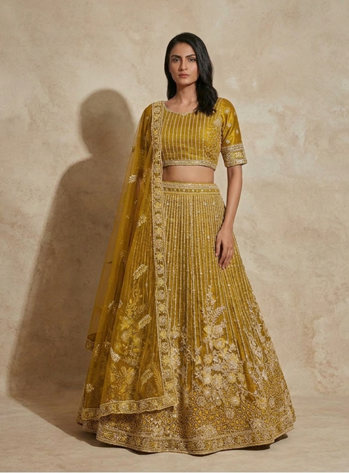 Look Royal on Your Engagement Day with Designer Lehengas on Rent