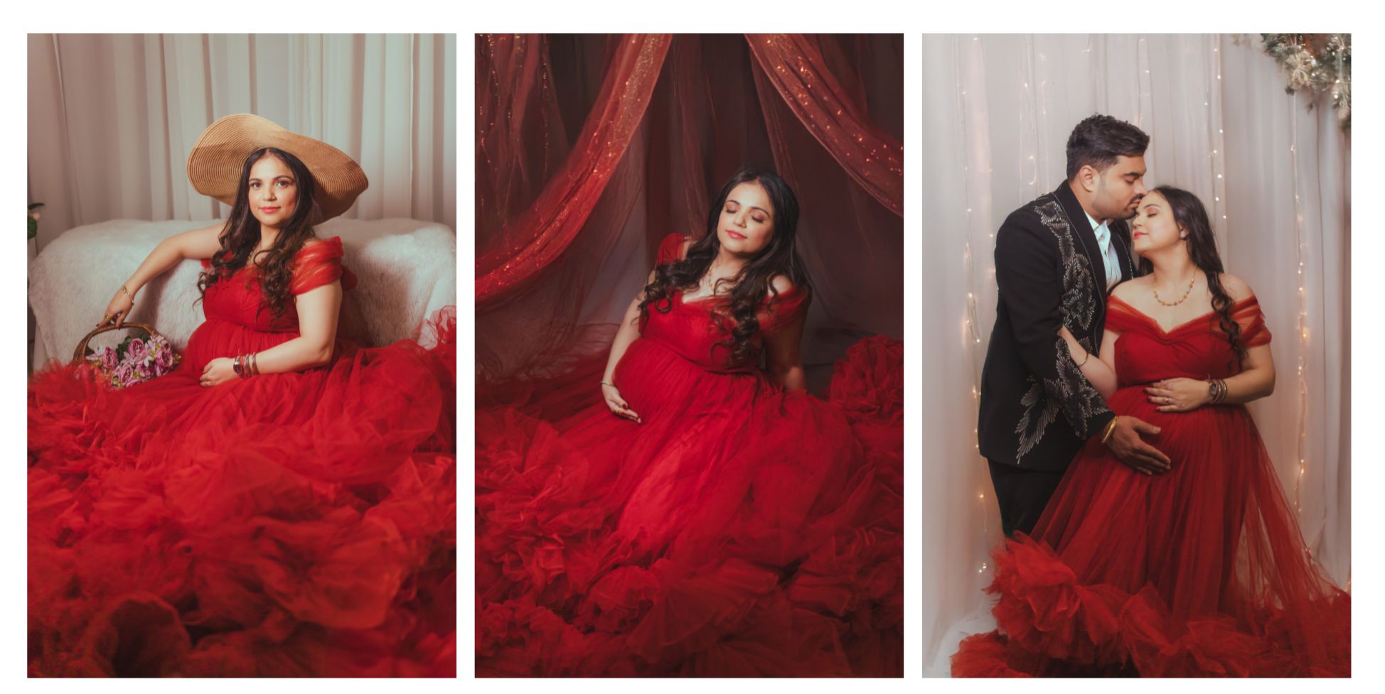 Red Gown for Maternity Shoot Near Me